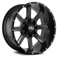 22x12 6x135 -47mm Satin Black Milled Spokes Wheel W10441