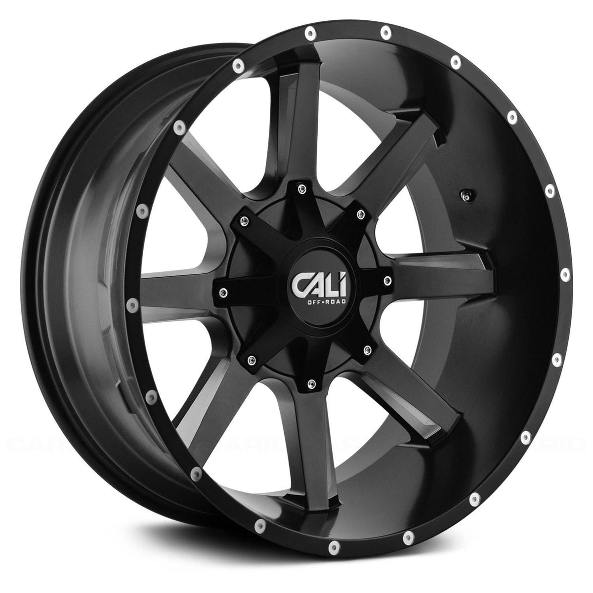 22x12 6x135 -47mm Satin Black Milled Spokes Wheel W10441