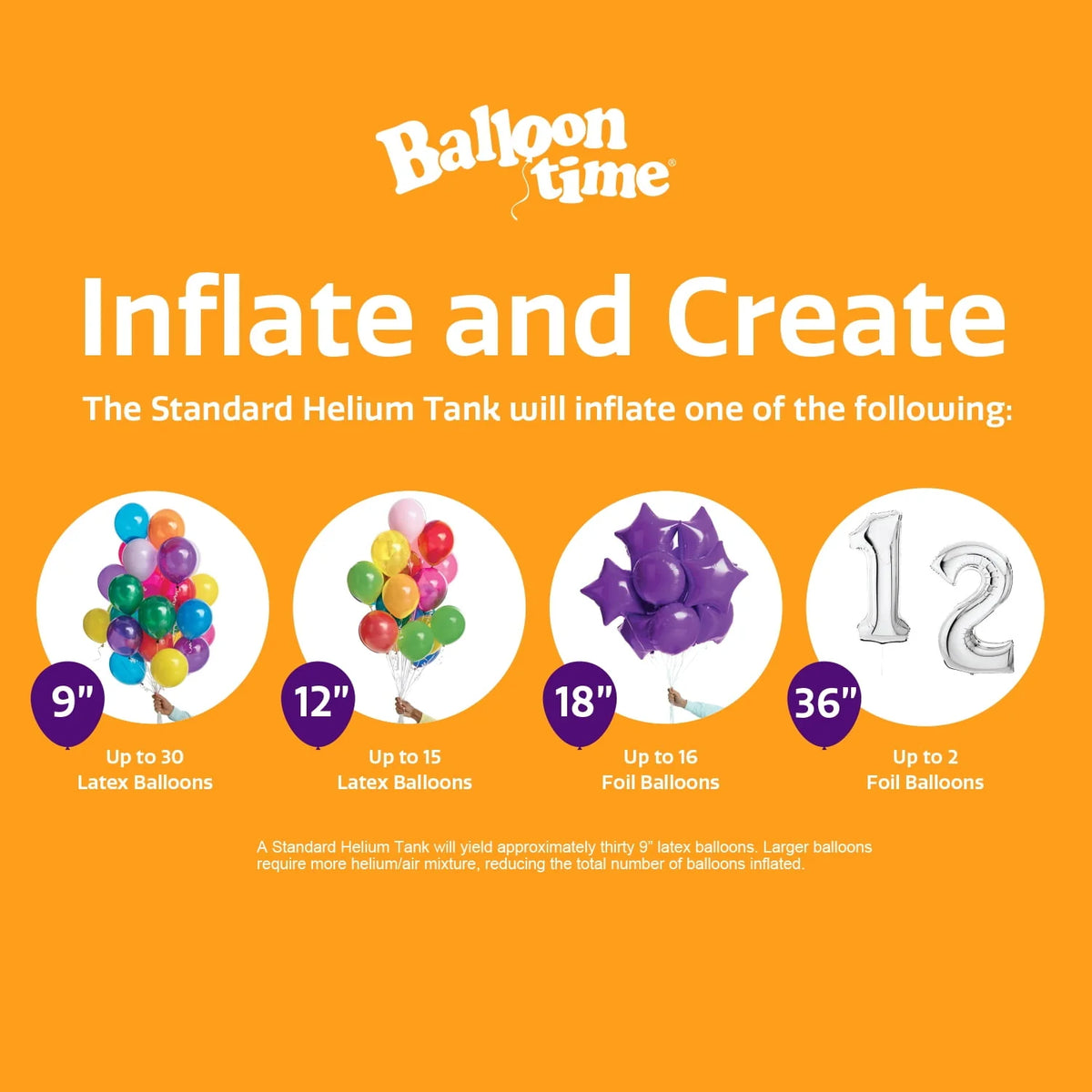 12in Jumbo Helium Tank Kit with Latex Balloons P707048