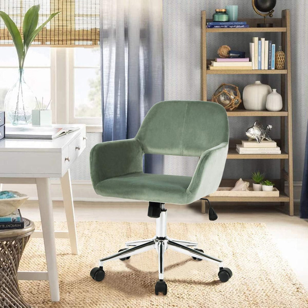 Rose Pink Velvet Office Chair Q298888