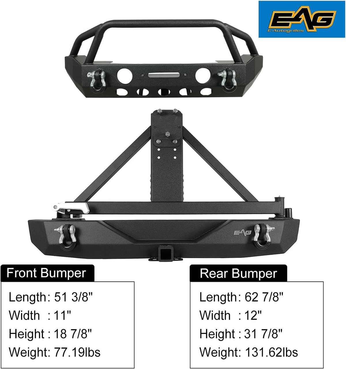 Front and Rear Bumper with Tire Carrier Combo Q354355