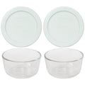 1-Cup Clear Round Glass Food Storage Bowl with Lid (2-Pack) Y8541
