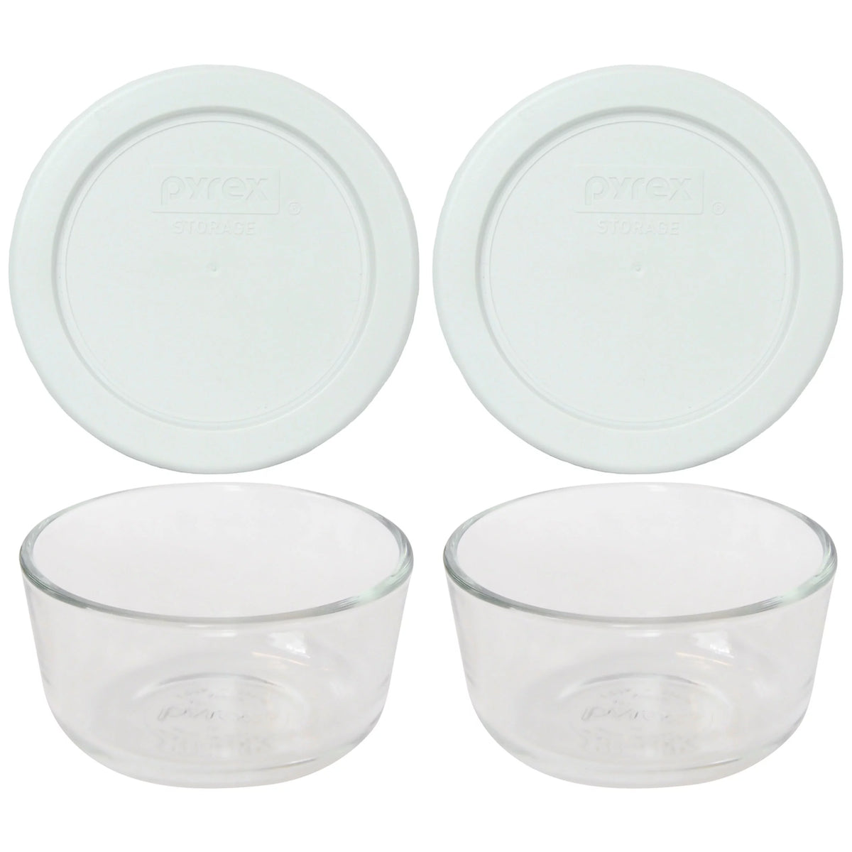 1-Cup Clear Round Glass Food Storage Bowl with Lid (2-Pack) Y8541