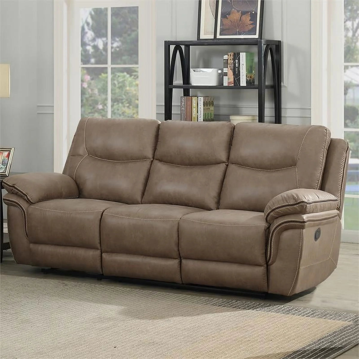 Sand Sofa and Loveseat Recliner 2-Piece Set D328