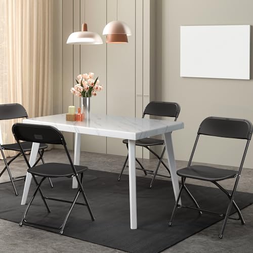 10 Pack White Plastic Folding Chair with Steel Frame J76981