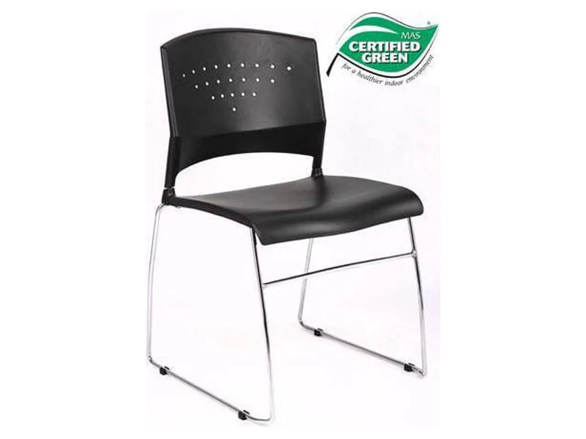 Black Stack Chair with Chrome Frame 5 Pcs Pack C88509