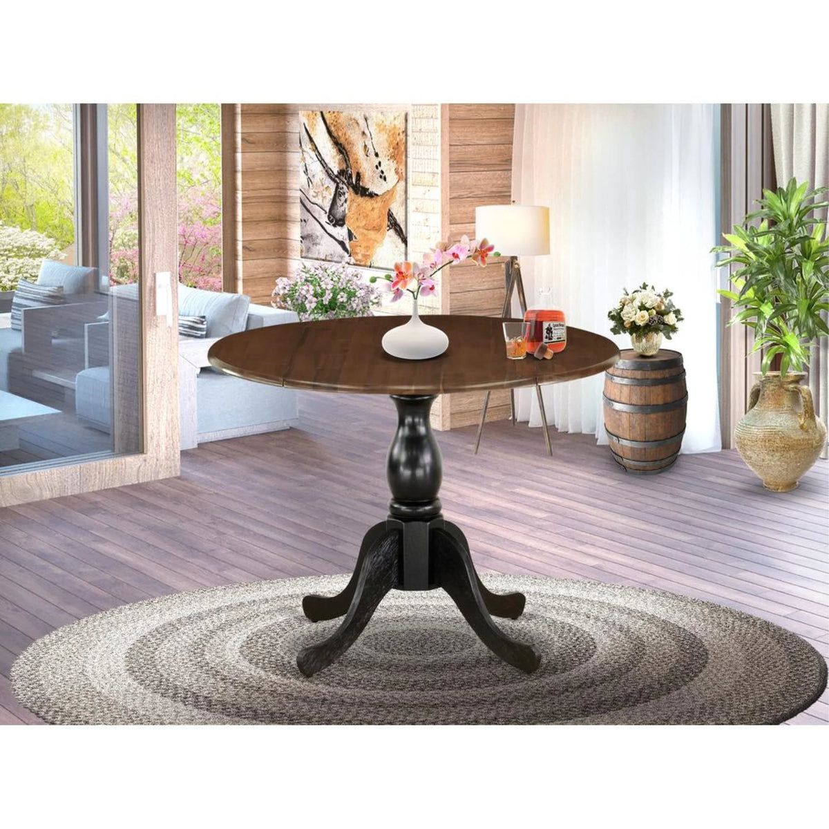 Wood Kitchen Table with Drop Leaves N3885