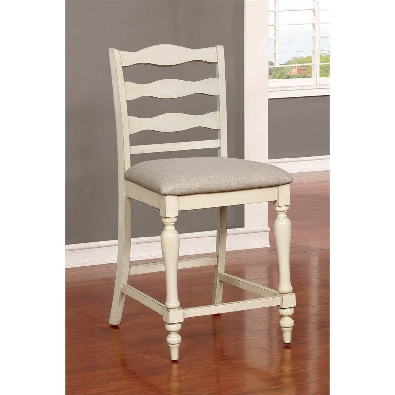 White Counter Stool Set of 2 E421235