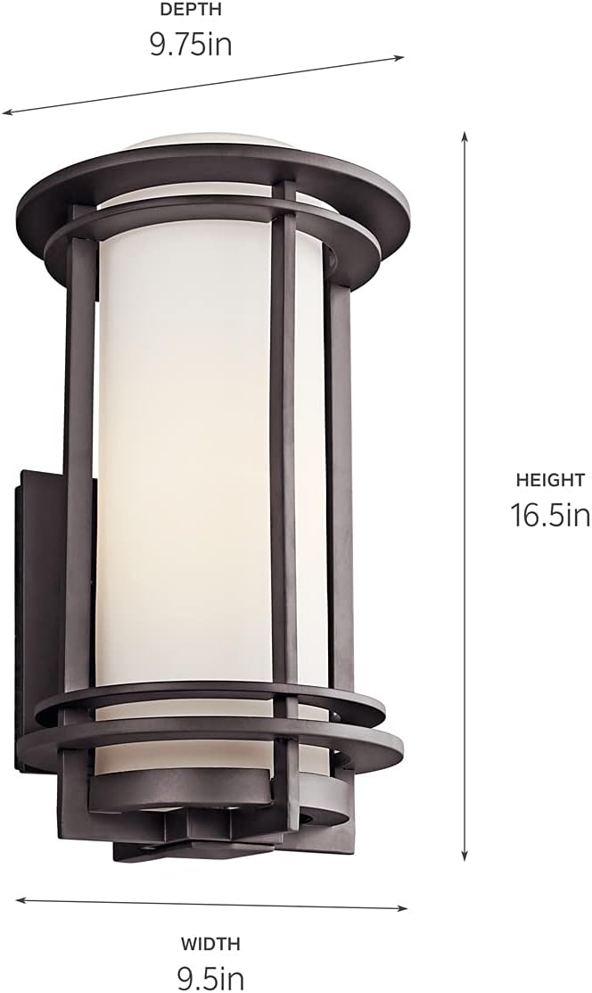1 Light Outdoor Wall Light with Satin Etched Opal Glass in Architectural Bronze E83809