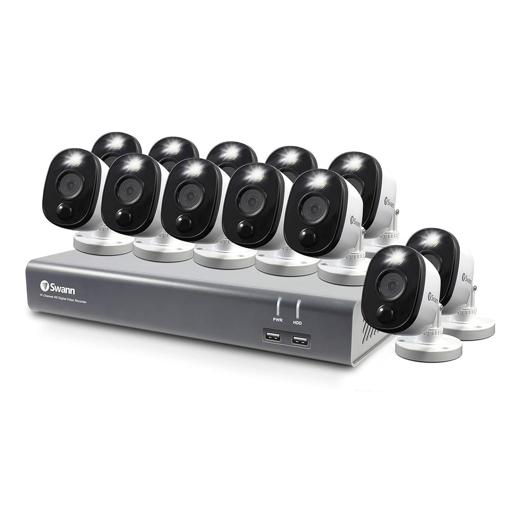 16 Channel 12 Bullet Cameras 1080p HD DVR Wired CCTV O882
