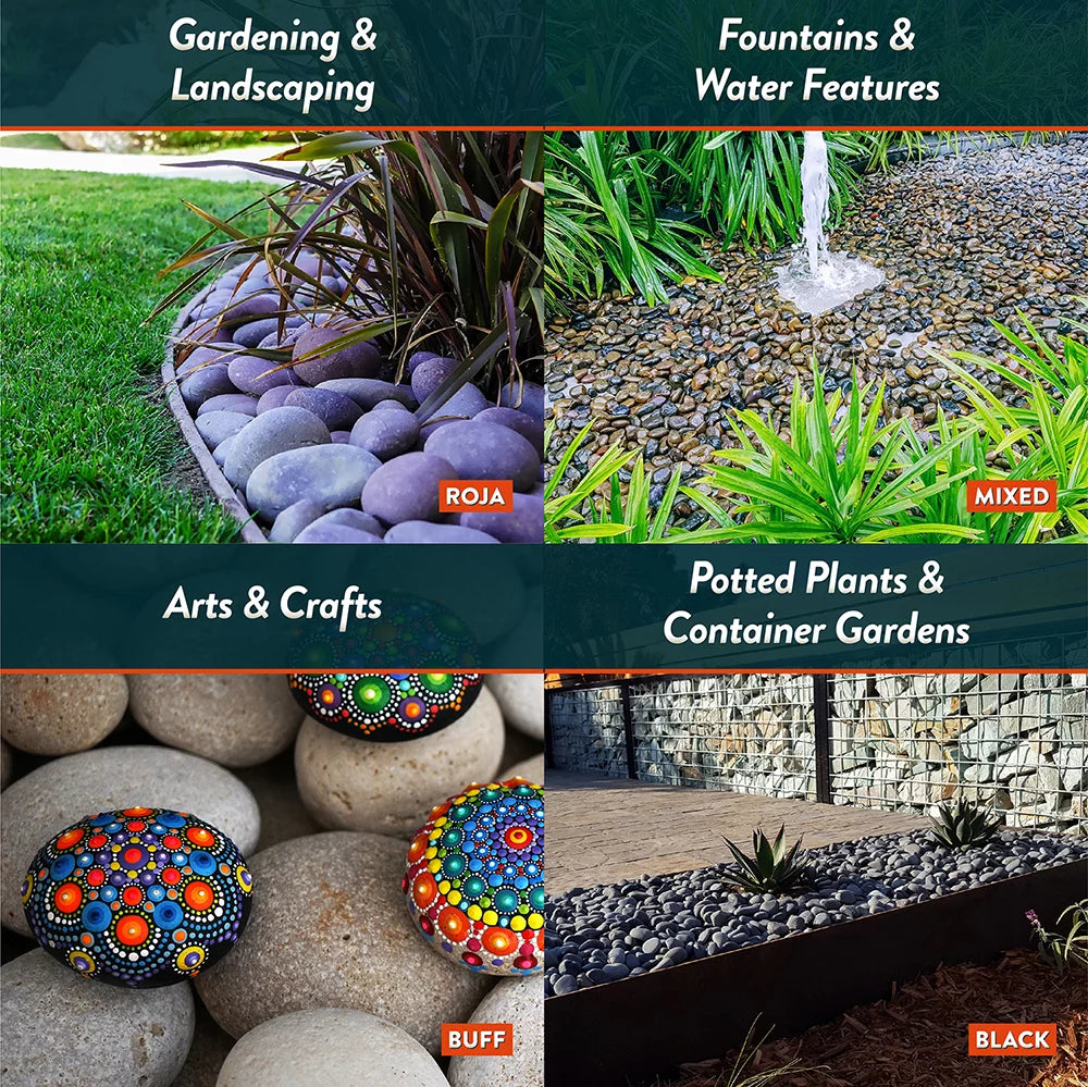 Round River Rock Landscape Stones 40 pounds F493720