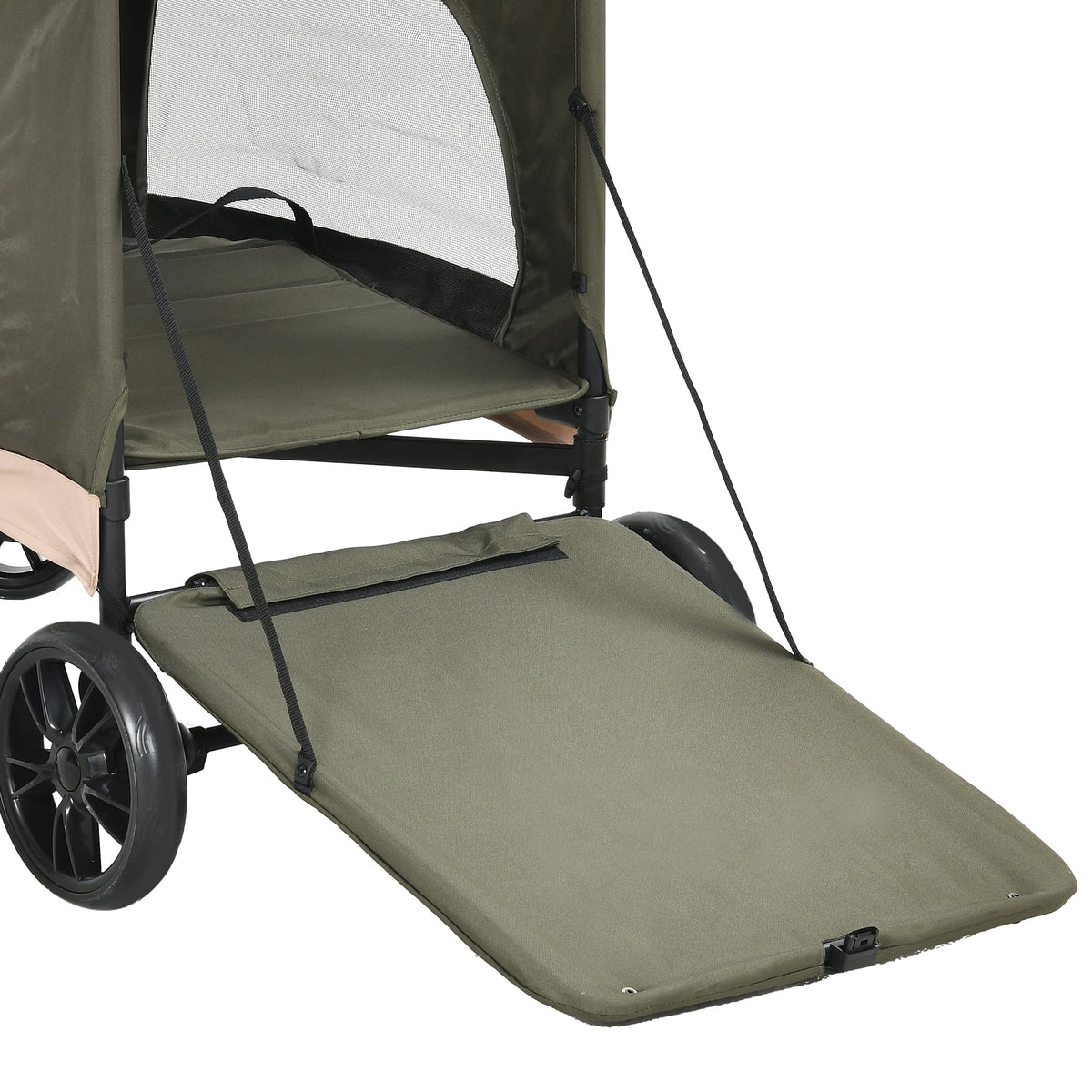 Foldable 4 Wheels Dog Stroller with Storage Basket L183