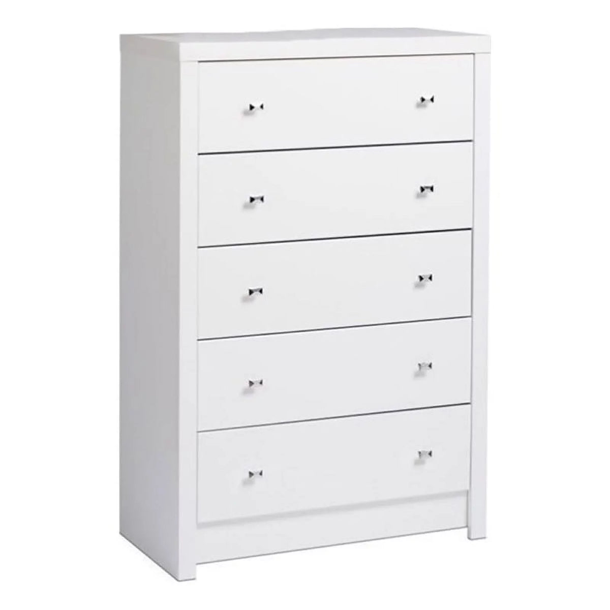 46" Tall 5-Drawer White Laminate Chest W486