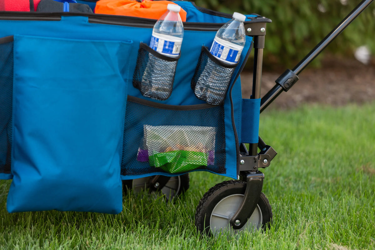 Quad Folding Camp Wagon with Tailgate, Blue Q581