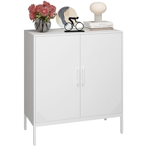 Black Metal Storage Cabinet with Adjustable Shelves F493