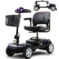 4 Wheel Purple Mobility Scooter with Detachable Basket O75716
