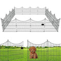 10 Panels Rustproof Metal Garden Fence with Ground Stakes O98122