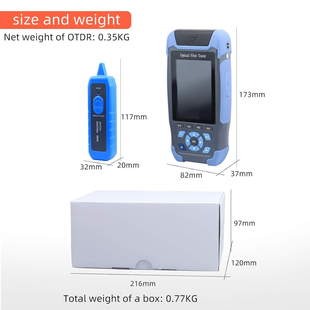 OTDR Fiber Optic Tester 1310/1550nm with OPM OLS RJ45 VFL Test Q361497