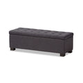 Dark Grey Fabric Storage Ottoman Bench N44526