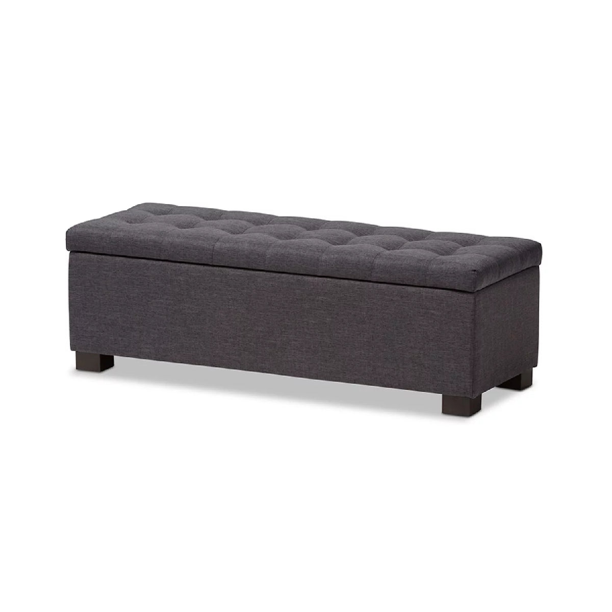 Dark Grey Fabric Storage Ottoman Bench N44526