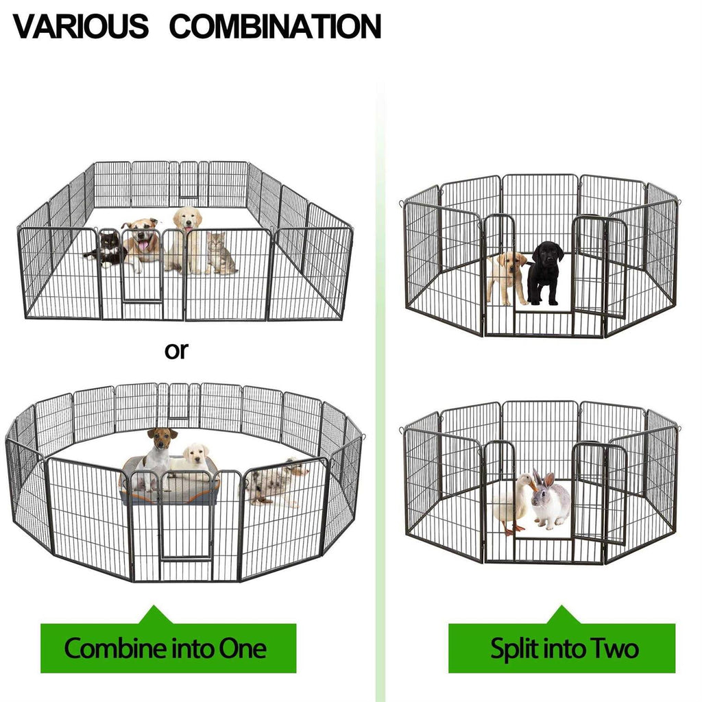 32 inch 16 Panel Foldable Metal Pet Playpen Y671