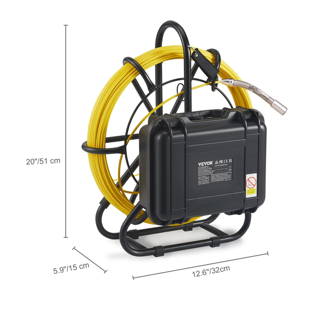 Sewer Camera Pipe Inspection Camera with 512hz Sonde 9in 720p Screen 164 ft Z7864