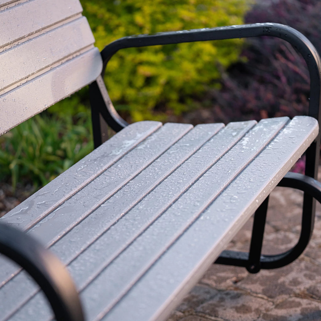 Polyethylene Outdoor Glider Bench Gray S57988