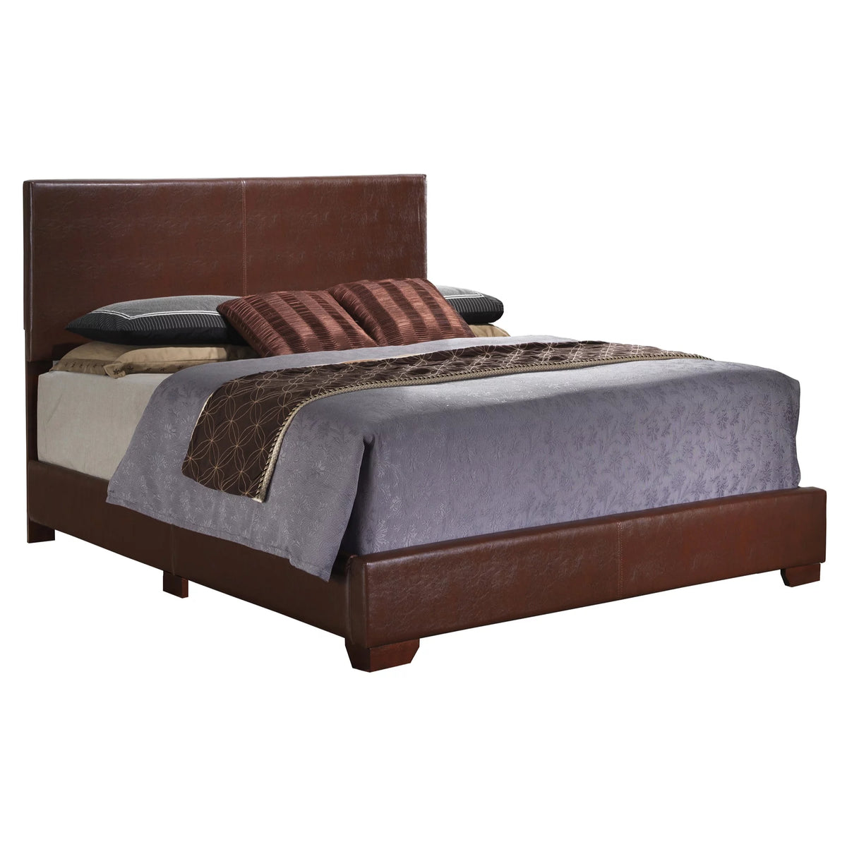Light Brown Upholstered King Panel Bed M1044