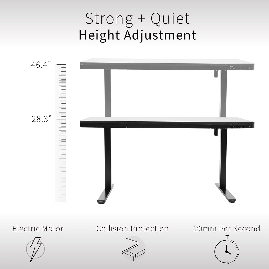 Black 60" x 24" Height Adjustable Desk with Drawer and USB Ports N19941