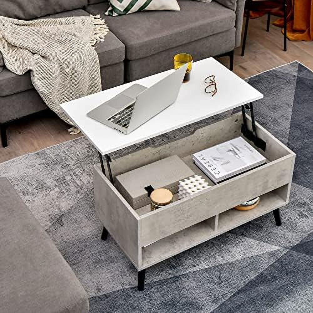 Lift Top Coffee Table with Hidden Compartment and 2 Open Shelves A694577