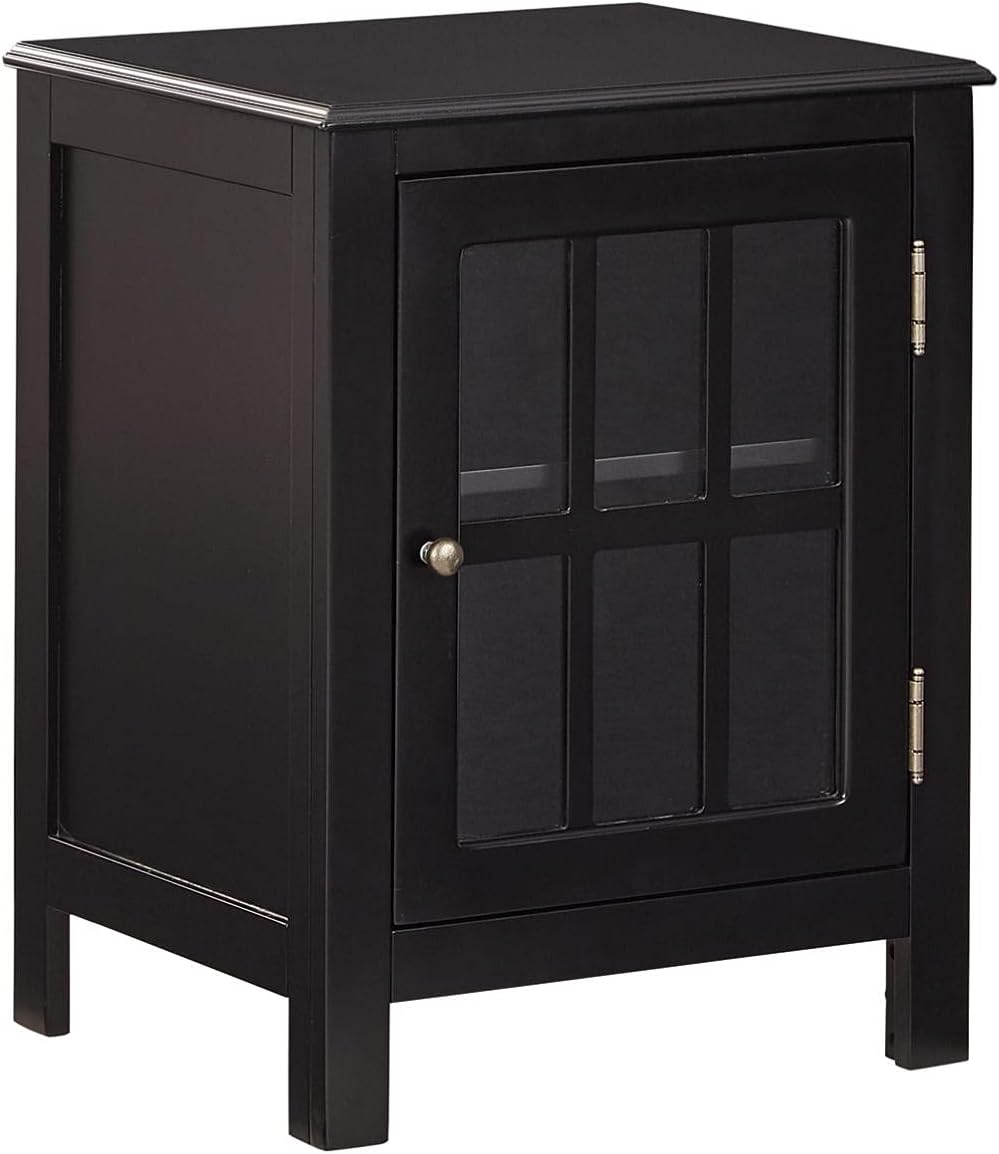 Black Modern Farmhouse Accent Cabinet End Table T9844
