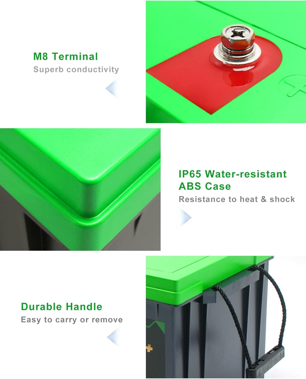 12V 100Ah LiFePO4 Battery 50A BMS Deep Cycle Battery Pack R6124