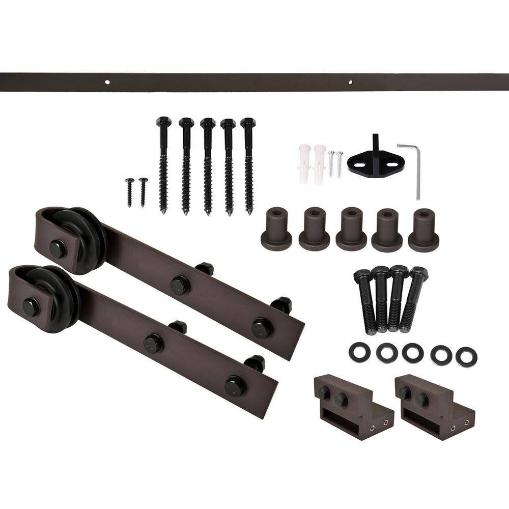 Stained K Double Barn Door with Hardware Kit T697