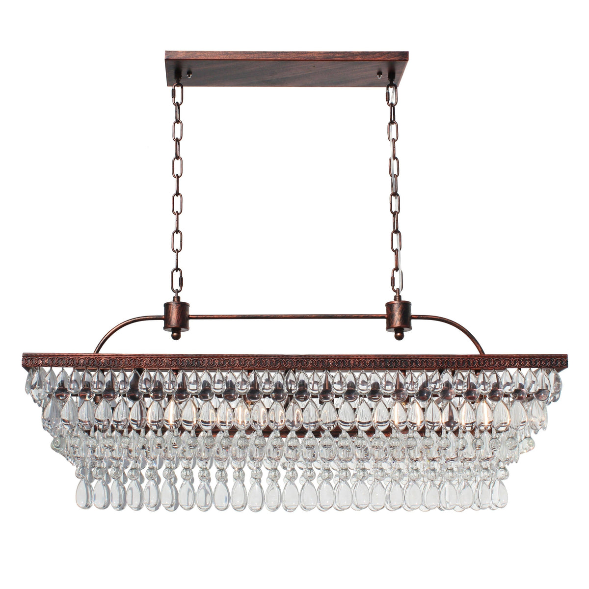40 inch Rectangular Glass Drop Chandelier S293833