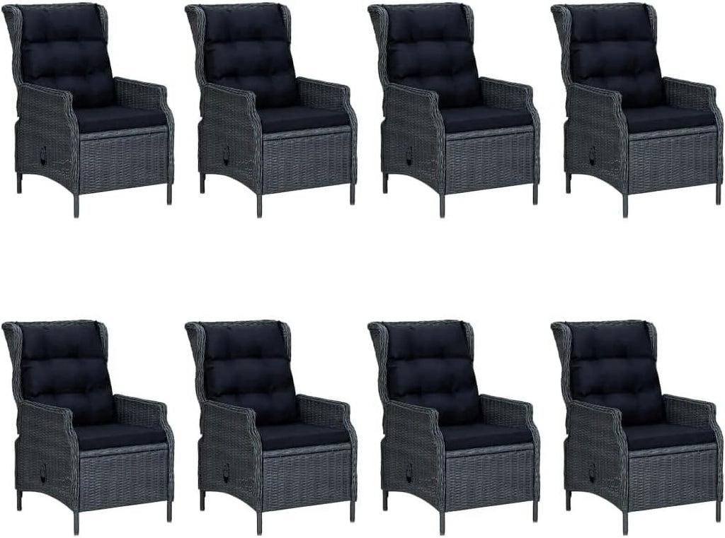 5 Piece Acacia Wood Patio Lounge Set with Dark Gray Cushions K33418