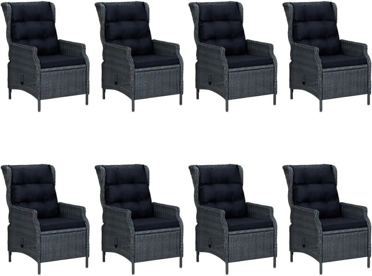 5 Piece Acacia Wood Patio Lounge Set with Dark Gray Cushions K33418
