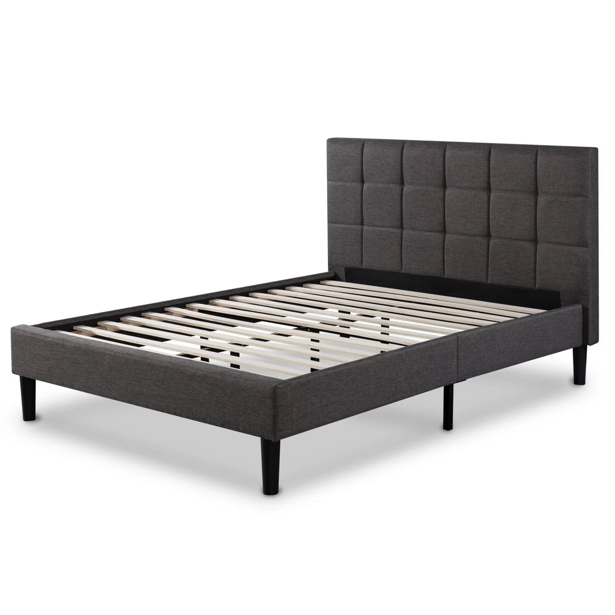 Grey Upholstered Platform Bed Frame B25436