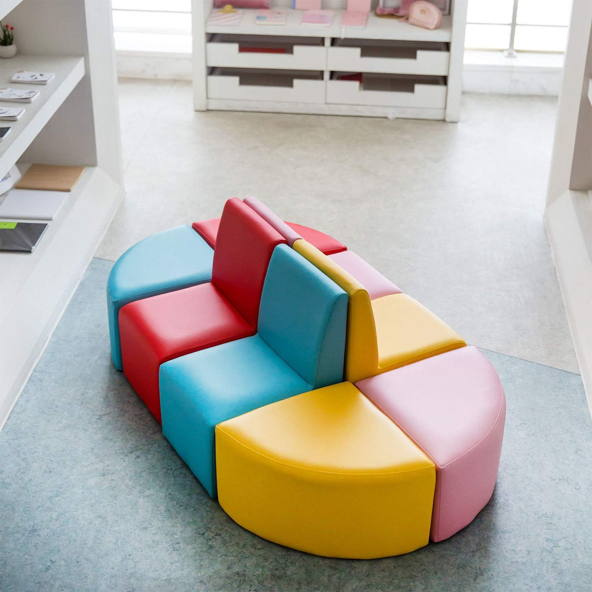 Kids Modular Flexible Seating Set 8 PCs Soft Foam W583535