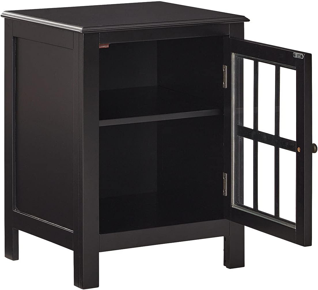 Black Modern Farmhouse Accent Cabinet End Table T9844