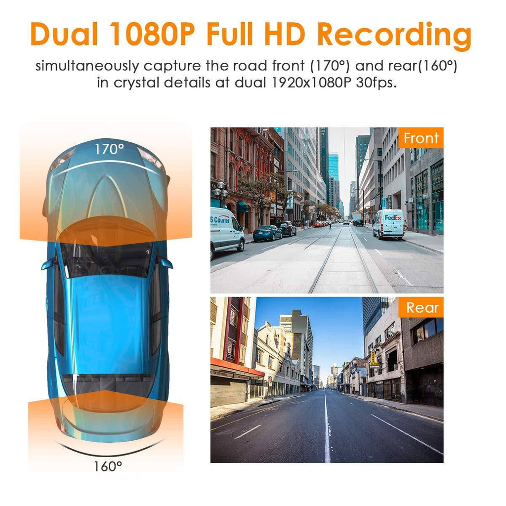 Dual 1080p FHD Dash Cam Front and Rear X947890