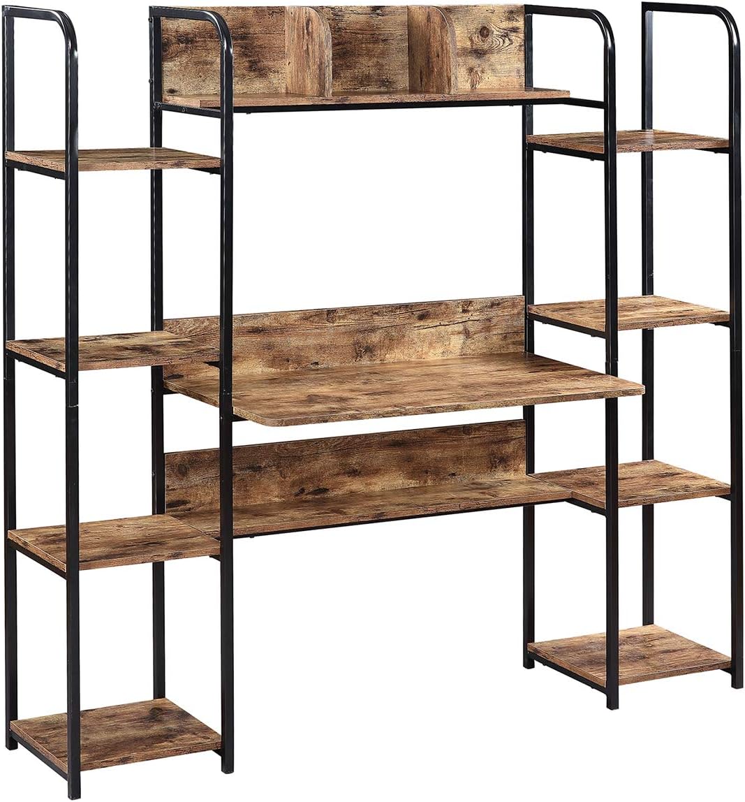 Brown Home Office Hutch and Double Bookcase A808997