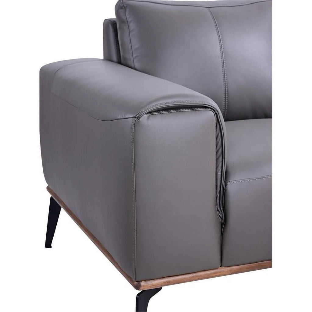 Gray Top Grain Leather Sofa M8633