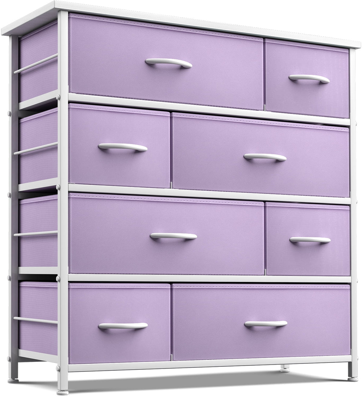 8 Drawer Fabric Dresser with Wood Top D88158