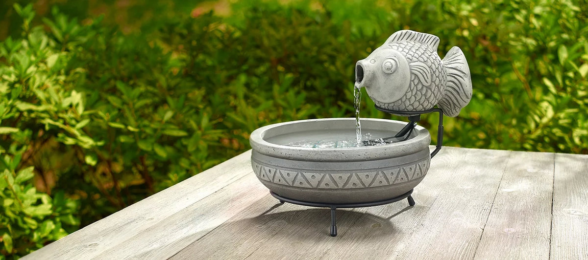 Solar Fish Fountain J953037