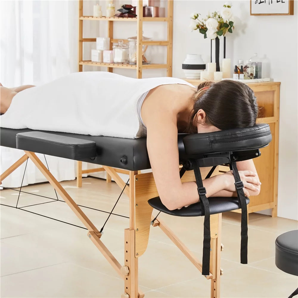 Folding Adjustable Massage Table Black H6155