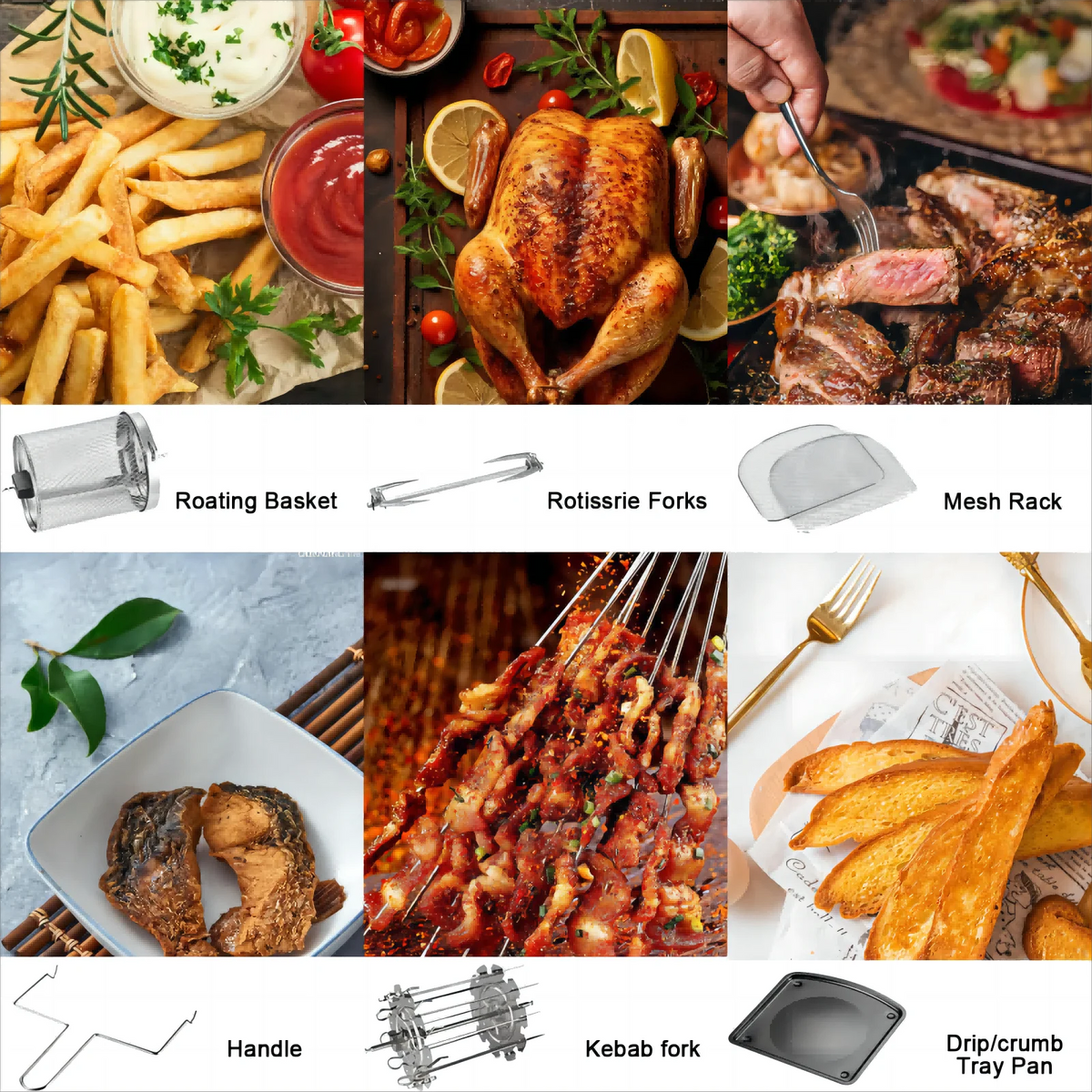 12L 1800W Digital Air Fryer Oven N12456