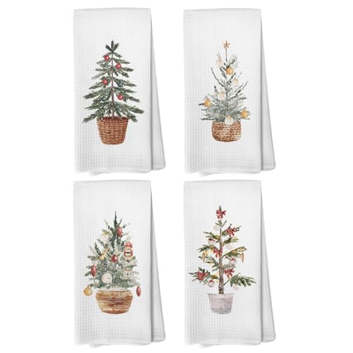 Christmas Tree Kitchen Towels, 16x24 Inch Set of 4 J771575