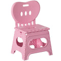 Foldable Step Stool with Back Support and Handle, Green E912