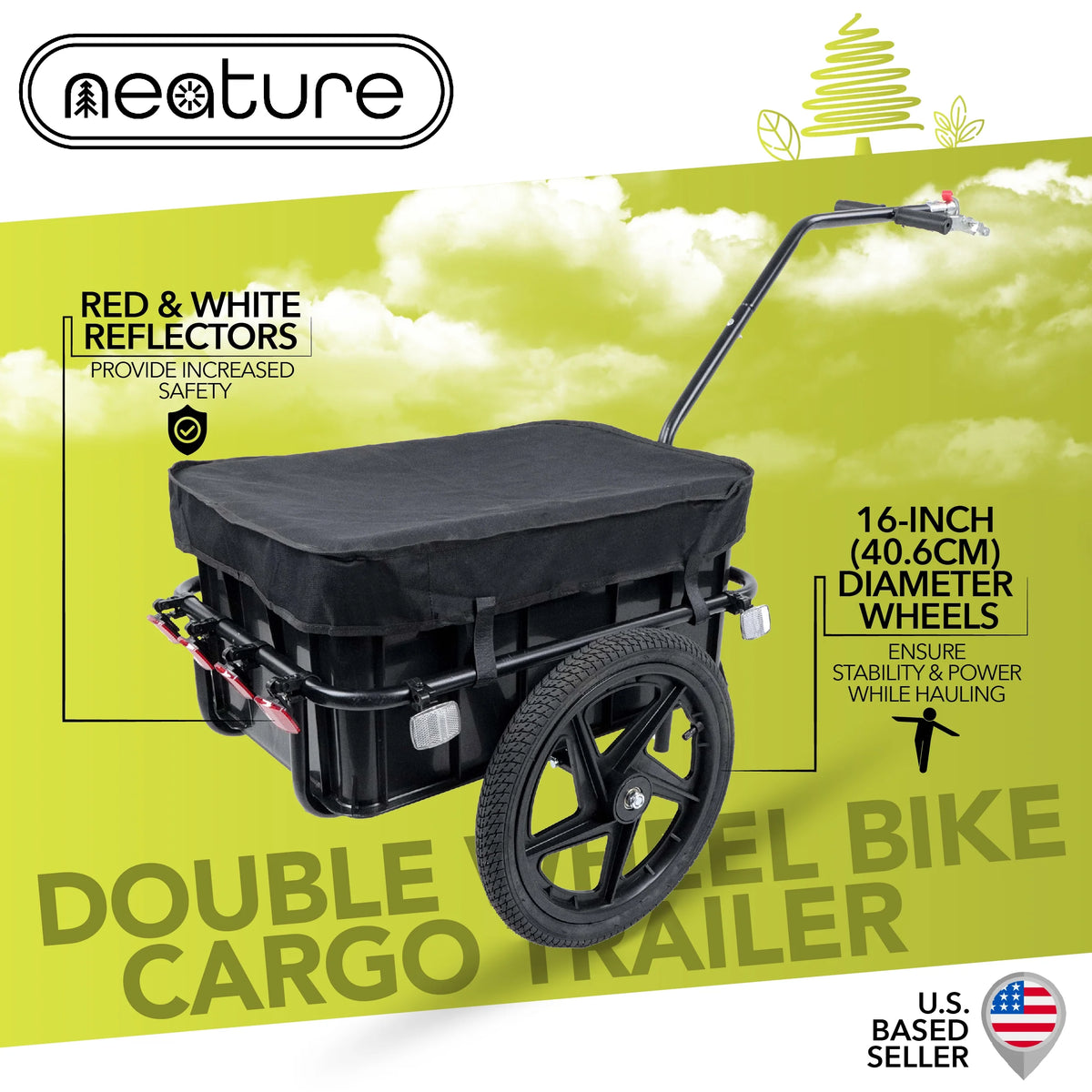 Bike Trailer Utility Cart and Attachment Kit 88lb Cap B125656