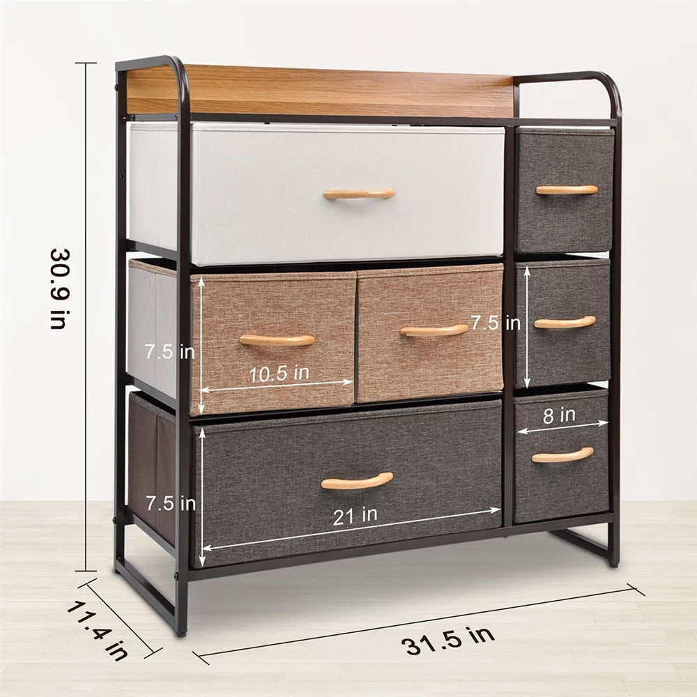 Fabric Drawer Dresser with 7 Drawers W422423